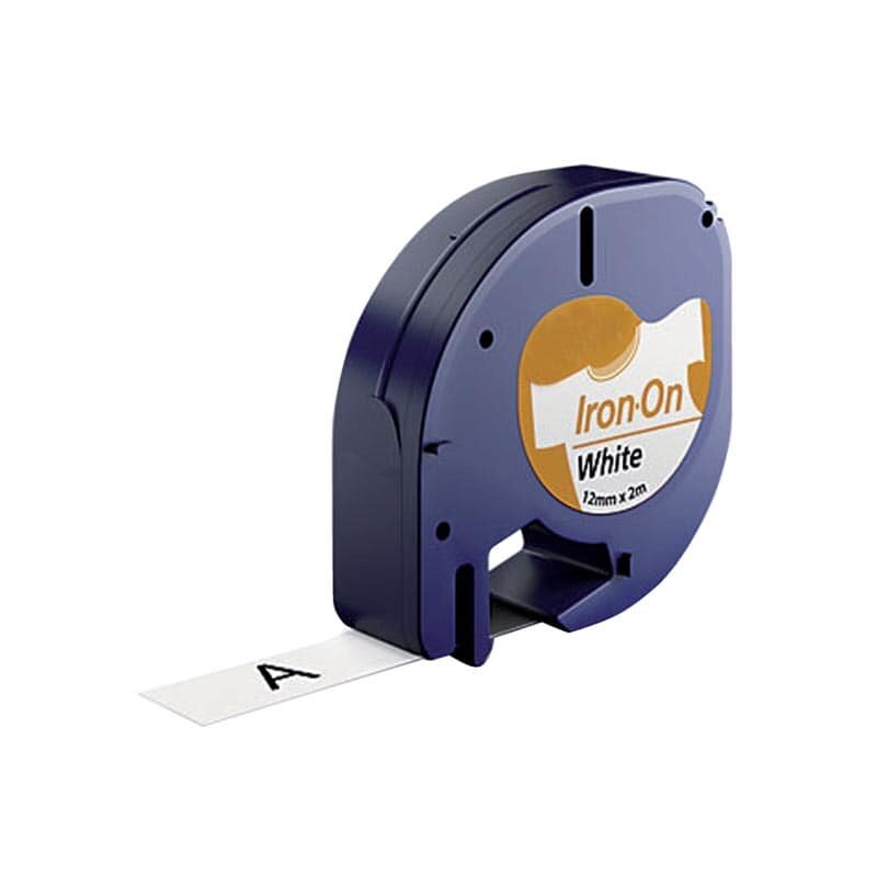 DYMO LetraTag 18769/S0718850 Labeltape 12mm Zwart Op Wit Opstrijkbaar 12 mm