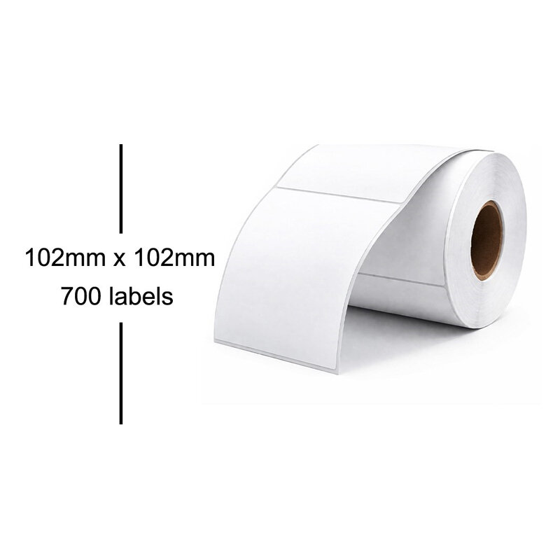 Zebra label 102x102mm 25mm kern