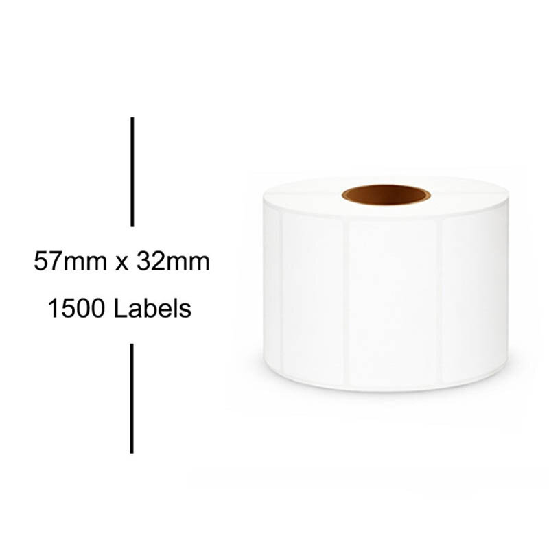 Zebra labels, 57 x 32mm, 1500 etiketten