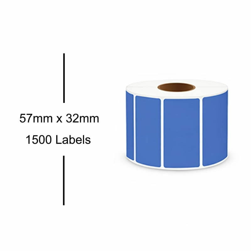 Zebra labels 57x32mm blauw