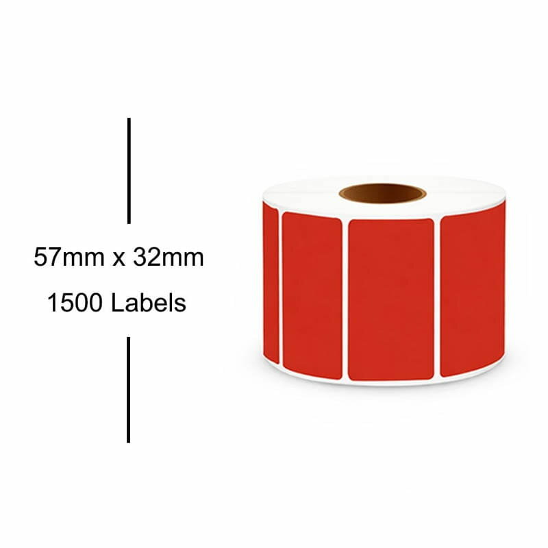 Zebra 57mmx32mm labels rood