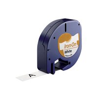 DYMO LetraTag 18769/S0718850 Labeltape 12mm Zwart Op Wit Opstrijkbaar 12 mm