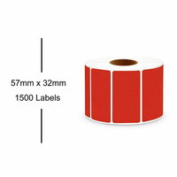Zebra 57mmx32mm labels rood