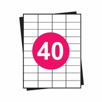 A4 stickervellen, 40 per vel, wit, permanent, 52,5mm x 29,7mm 100 sheets