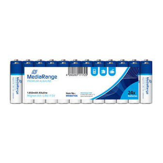 Mediarange Premium Alkaline Batterijen 1.5V LR6 Penlite AA, Pack 24