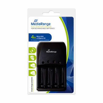 MediaRange batterij oplader 4 slots AA en AAA batterijen