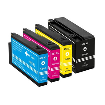 HP nr. 953XL compatible Multipack inktcartridges zwart en drie kleuren hoge capaciteit
