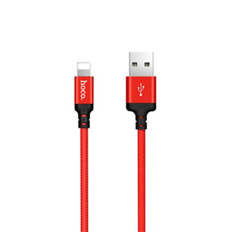 Hoco USB kabel lightning Rood - 1mtr. (X14-L1R)