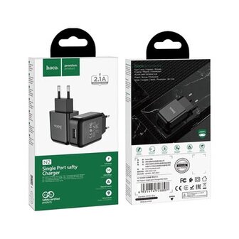 HOCO Compacte USB Oplader Zwart (N2B)