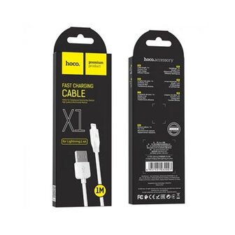 Hoco snellaad USB kabel lightning wit - 1mtr. (X1-L1R)