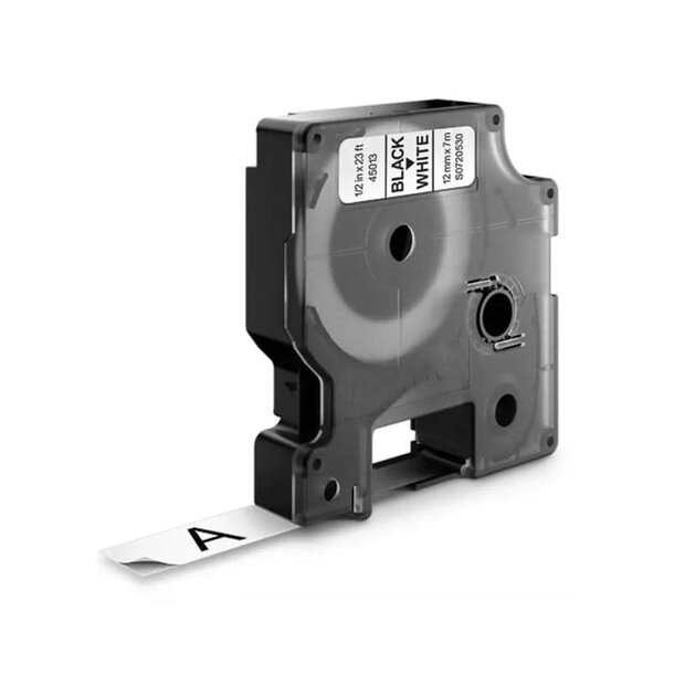 DYMO D1 45013/S0720530 Labeltape 12mm Zwart op Wit
