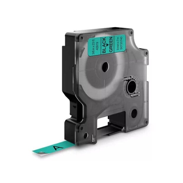 DYMO D1 40919/S0720740 Labeltape 9mm Zwart op Groen