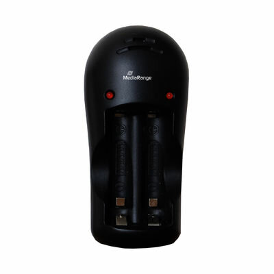 MediaRange Plug-In Batterijoplader voor Penlite (AA) en Mini-Penlite (AAA) Batterijen 2-Slots
