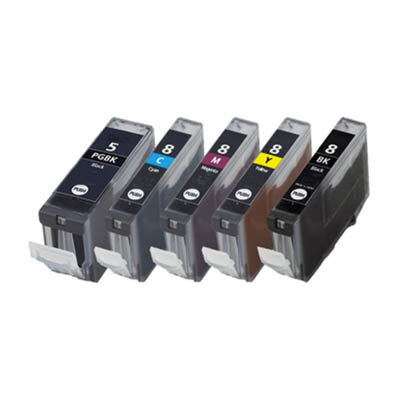 Huismerk Canon PGI-5/CLI-8 Inktcartridges Multipack (2x zwart + 3 kleuren)