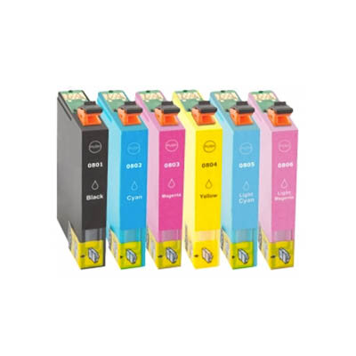 Huismerk Epson T0807 Inktcartridges Multipack (zwart + 5 kleuren)
