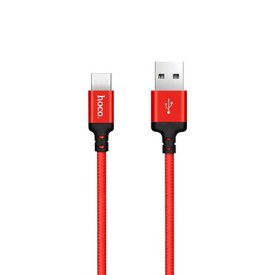 Hoco USB kabel USB-C Rood - 2mtr. (X14-C2R)