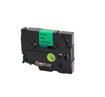 Huismerk Brother TZe-741 Labeltape 18mm Zwart op Groen afbeelding