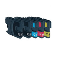 Huismerk Brother LC-1100/LC-980 XL Inktcartridges Multipack (2x zwart + 3 kleuren) afbeelding