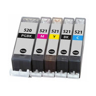 Huismerk Canon PGI-520/CLI-521 Inktcartridges Multipack (2x zwart + 3 kleuren) afbeelding