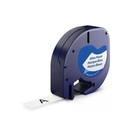 Huismerk DYMO LetraTag 91201/S0721610 Labeltape 12mm Zwart op Wit afbeelding