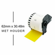 Huismerk Brother DK-22205 Continue Labels (62mm x 30,48m) Geel